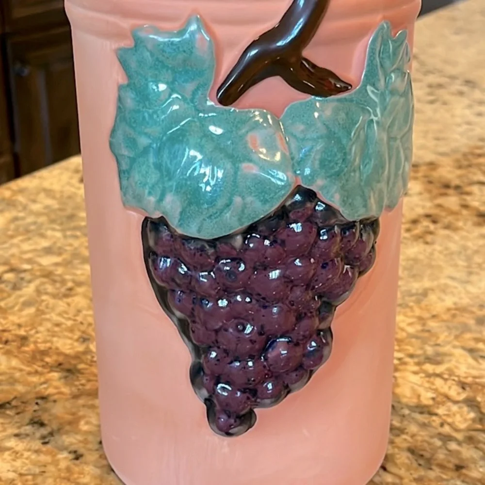 Pier 1 Vintage Hand Painted Clay Wine Chiller